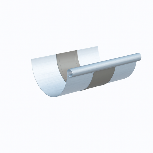 Dehnungselement halbrund – Titanzink / prePATINA blaugrau – Rheinzink