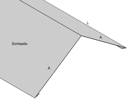 Firstblechabdeckung Kupfer 0,70mm - Länge 1-2m