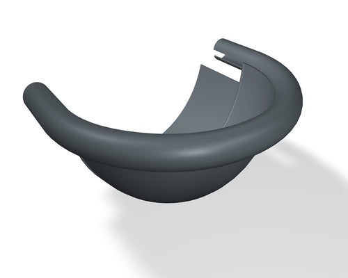 Rinnenboden kugelförmig Aluminium Dunkelgrau – PREFA Dachentwässerung