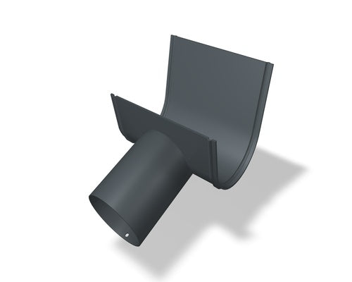 Schrägstutzen Aluminium Dunkelgrau – PREFA Dachentwässerung