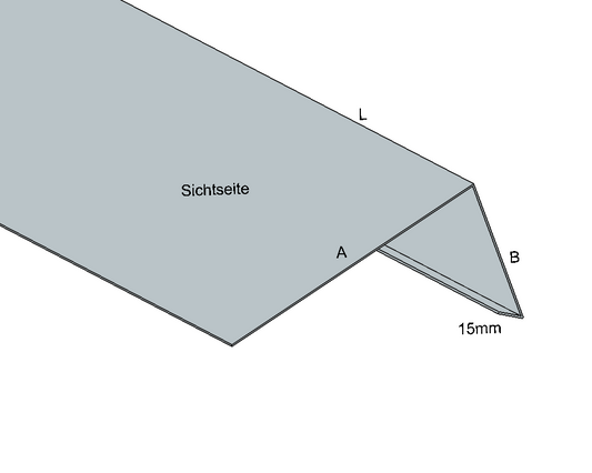 Traufblech ohne Umschlag Titanzink / prePatina blaugrau / Schiefergrau