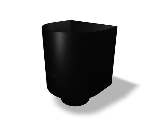 Wasserfangkasten Rund Aluminium Schwarz – PREFA Dachentwässerung