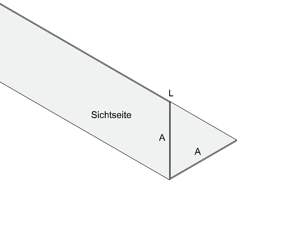 L-Profil/Winkelprofil Titanzink / prePatina blaugrau / Schiefergrau