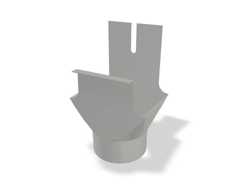 Kastenrinnen-Einhangstutzen Aluminium Zinkgrau – PREFA Dachentwässerung