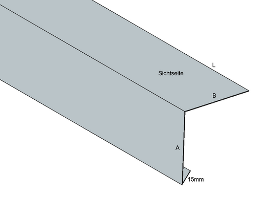 Dachrandprofil Titanzink / prePatina blaugrau / Schiefergrau