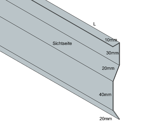 Kappleiste für Putz, Zuschnitt 120mm Titanzink / prePatina blaugrau / Schiefergrau