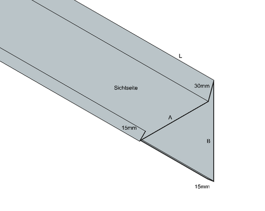 Ortgangblech mit Umschlag Umschlag Titanzink / prePatina blaugrau / Schiefergrau
