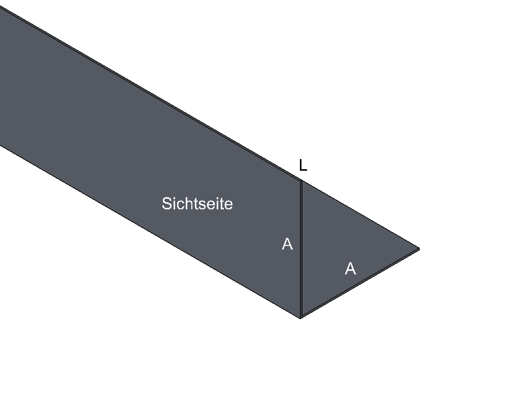 L-Profil/Winkelprofil Titanzink / prePatina blaugrau / Schiefergrau