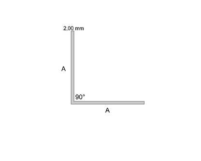 L-Profil/Winkelprofil Aluminium, Stärke 2,00 mm
