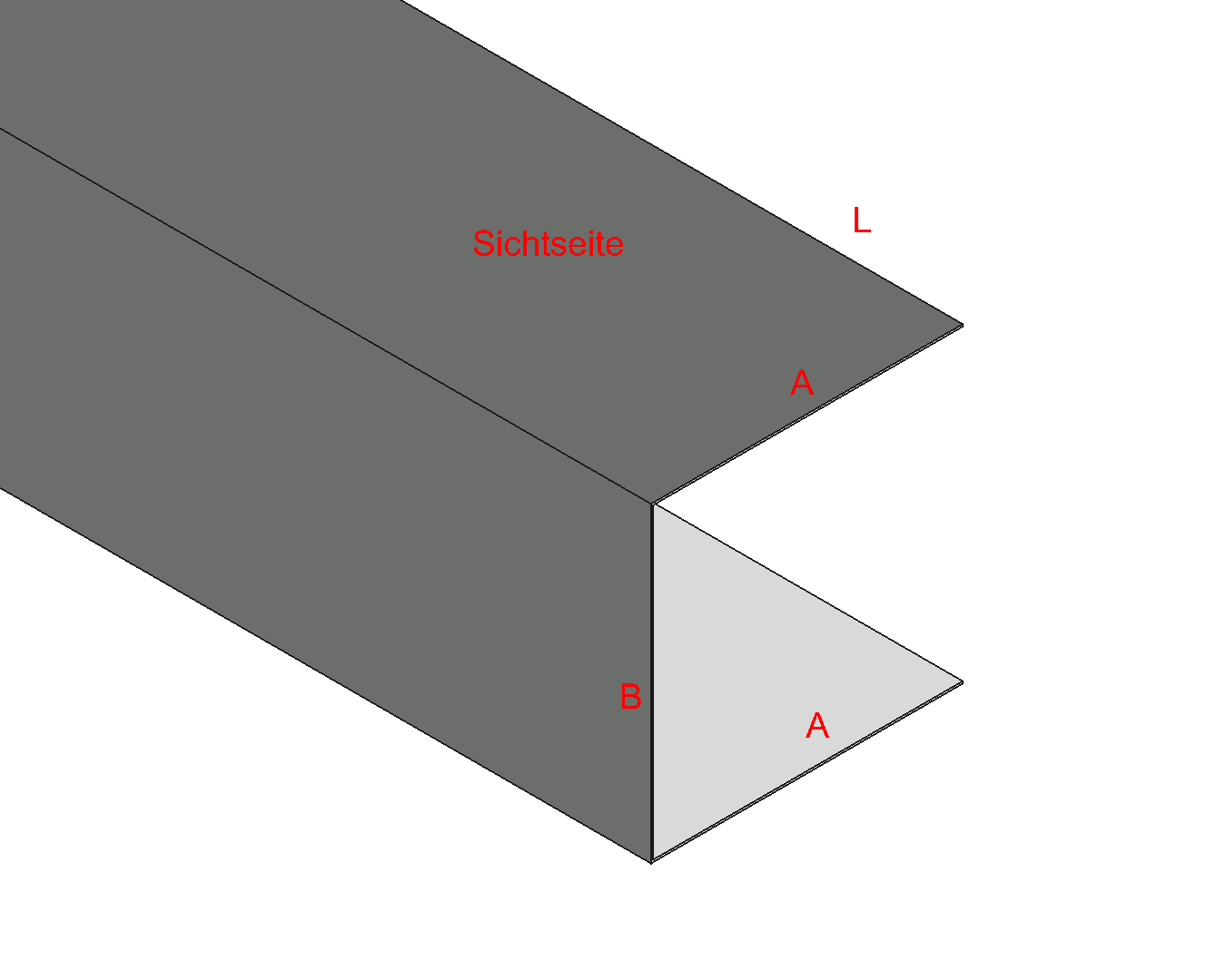 C-Profil/U-Profil Aluminium farbig