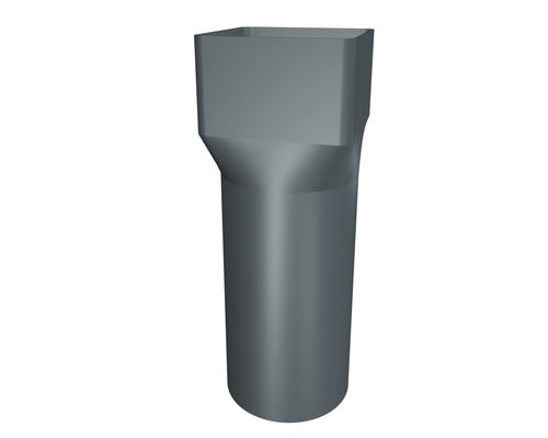 Quadratrohrmuffe 100 mm Aluminium Dunkelgrau – PREFA Dachentwässerung