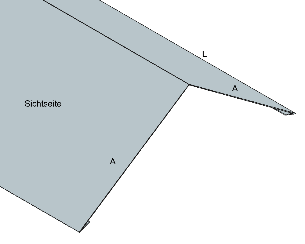 Firstblechabdeckung Titanzink / prePatina blaugrau / Schiefergrau