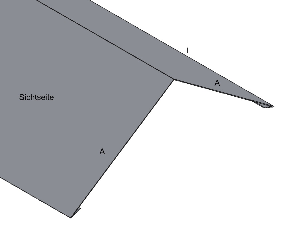 Firstblechabdeckung Titanzink / prePatina blaugrau / Schiefergrau