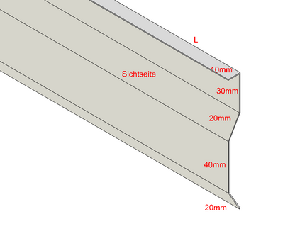 Kappleiste für Putz, Zuschnitt 120mm Aluminium farbig