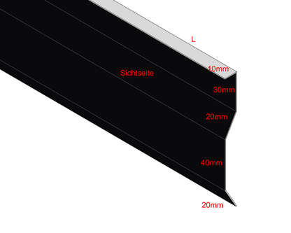 Kappleiste für Putz, Zuschnitt 120mm Aluminium farbig