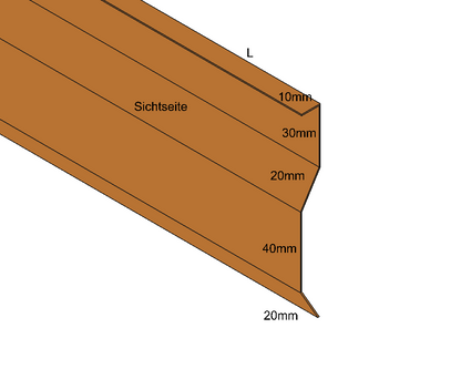Kappleiste für Putz, Zuschnitt 120mm Kupfer