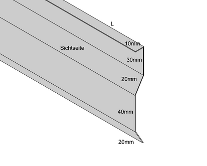 Kappleiste für Putz, Zuschnitt 120mm Aluminium farbig