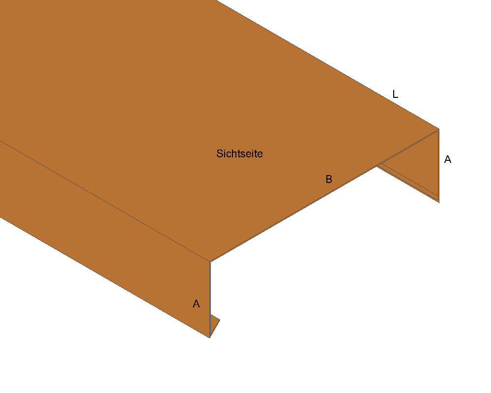 Mauerabdeckung Attika-Abdeckung Kupfer 0,70mm - Länge 1-2m