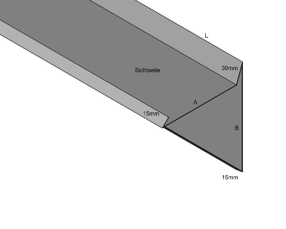 Ortgangblech mit Umschlag Aluminium farbig