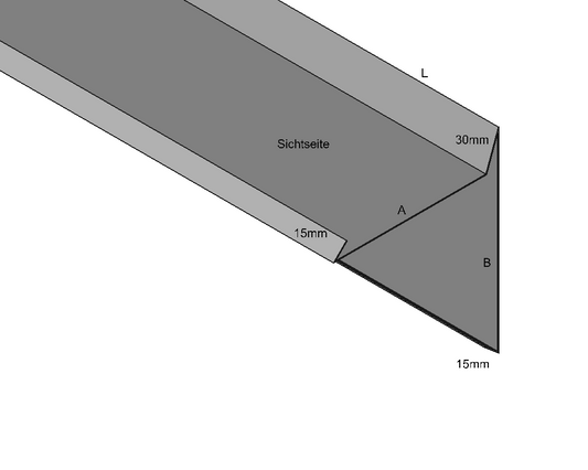 Ortgangblech mit Umschlag Aluminium farbig
