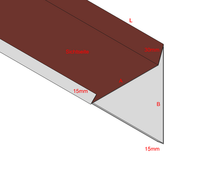 Ortgangblech mit Umschlag Aluminium farbig
