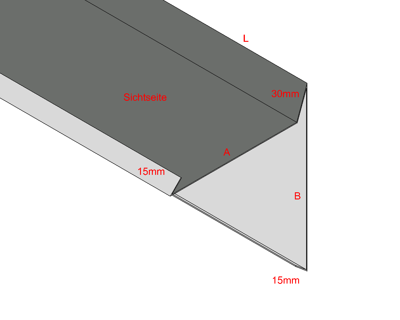 Ortgangblech mit Umschlag Aluminium farbig