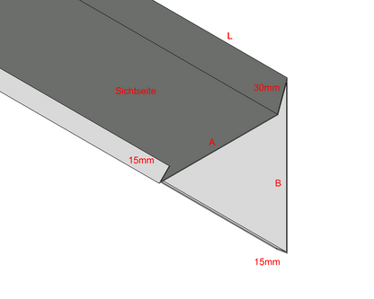 Ortgangblech mit Umschlag Aluminium farbig