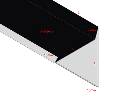 Ortgangblech mit Umschlag Aluminium farbig