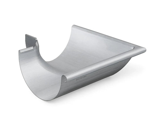 Rinnenwinkel 90° halbrund 300 mm – Titanzink prePATINA – Rheinzink