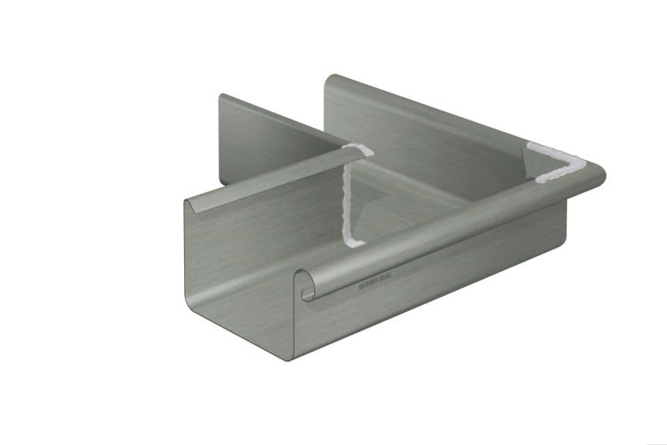 Kastenrinnenwinkel 90° Innen-/Außenecke – Titanzink prePATINA blaugrau – Rheinzink