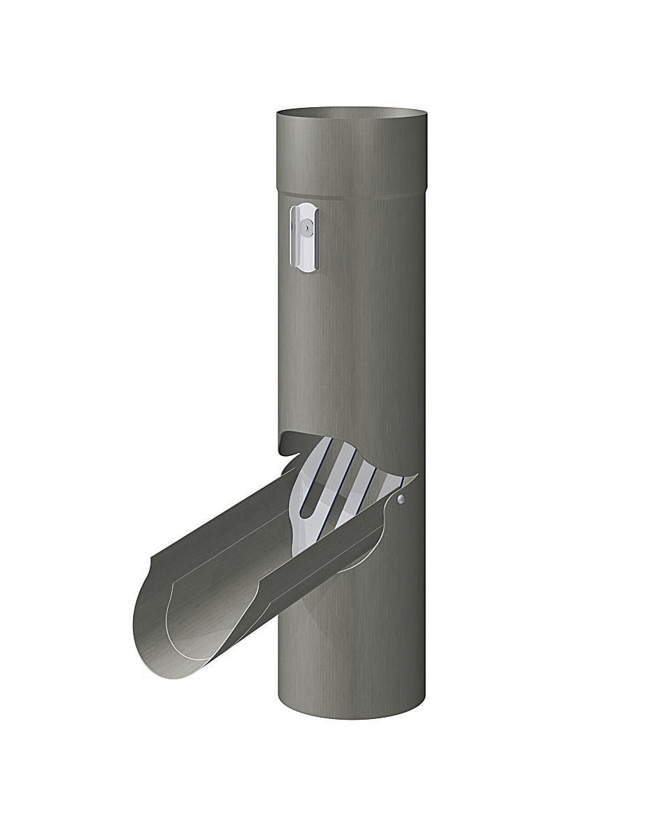 Regenrohrklappe – Titanzink prePATINA blaugrau – Rheinzink – Klappe