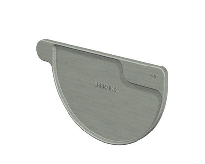 Rinnenboden halbrund links / rechts – Titanzink / prePATINA blaugrau / Schiefergrau – Rheinzink