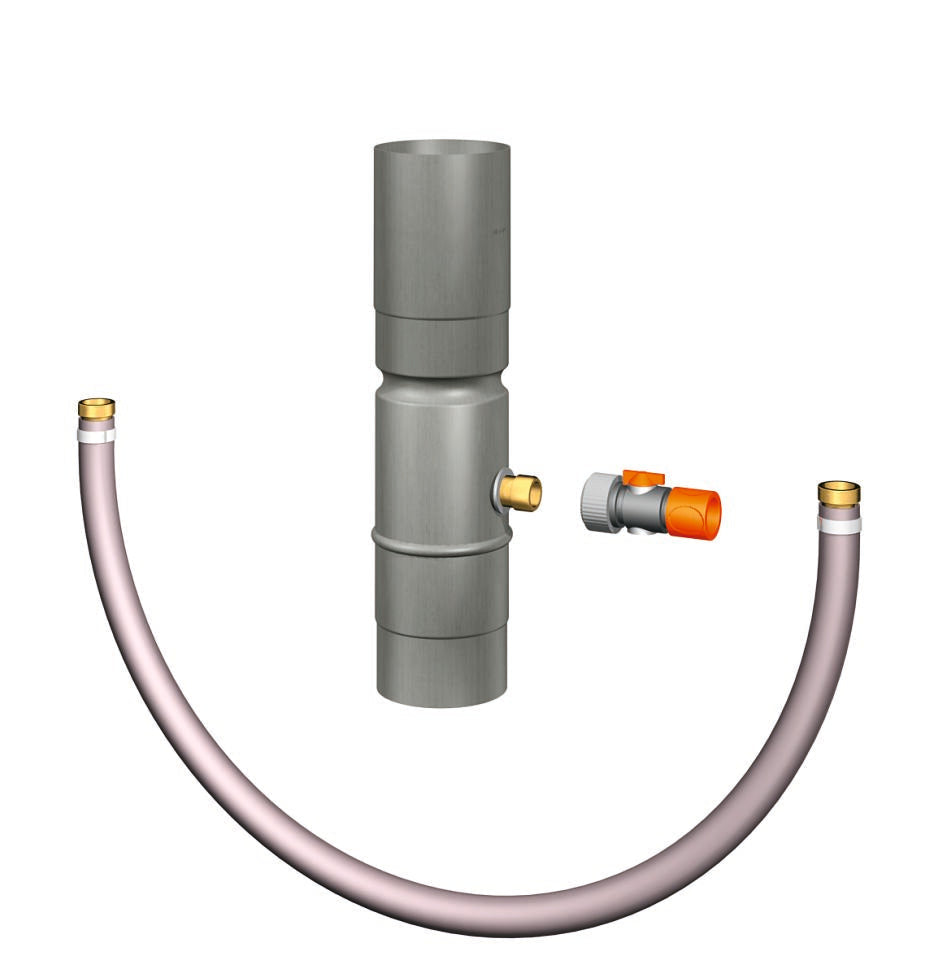 Wassersammler mit Schlauchanschluss-Set - Titanzink / blaugrau / Schiefergrau - Rheinzink