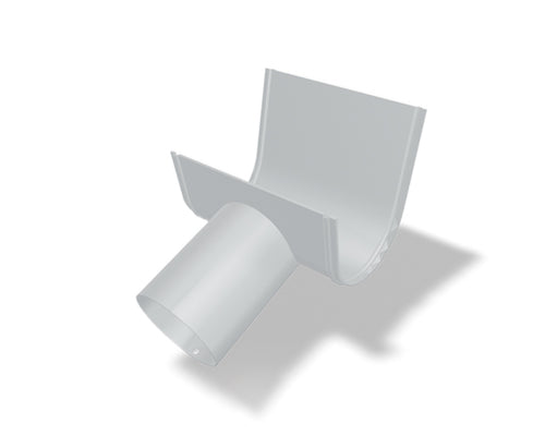 Schrägstutzen Aluminium Silbermetallic – PREFA Dachentwässerung