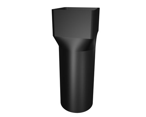 Quadratrohrmuffe 100 mm Aluminium Schwarz – PREFA Dachentwässerung