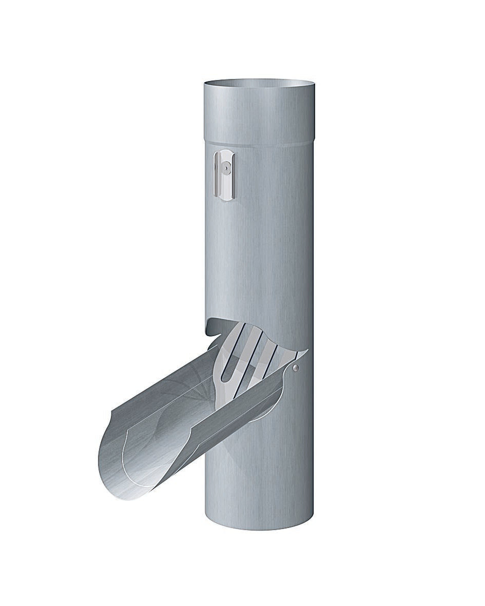 Regenrohrklappe – Titanzink prePATINA blaugrau – Rheinzink – Klappe