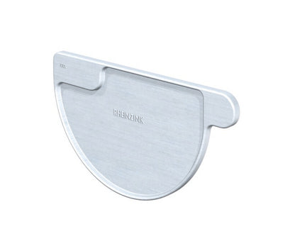 Rinnenboden halbrund links / rechts – Titanzink / prePATINA blaugrau / Schiefergrau – Rheinzink