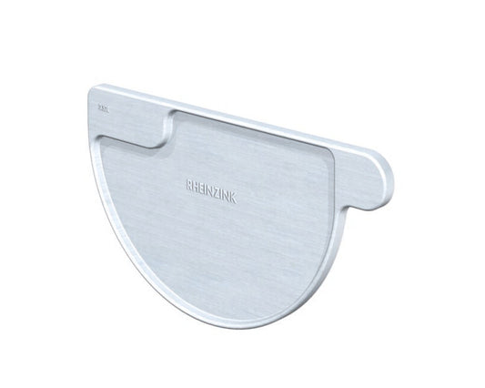 Rinnenboden halbrund links / rechts – Titanzink / prePATINA blaugrau / Schiefergrau – Rheinzink