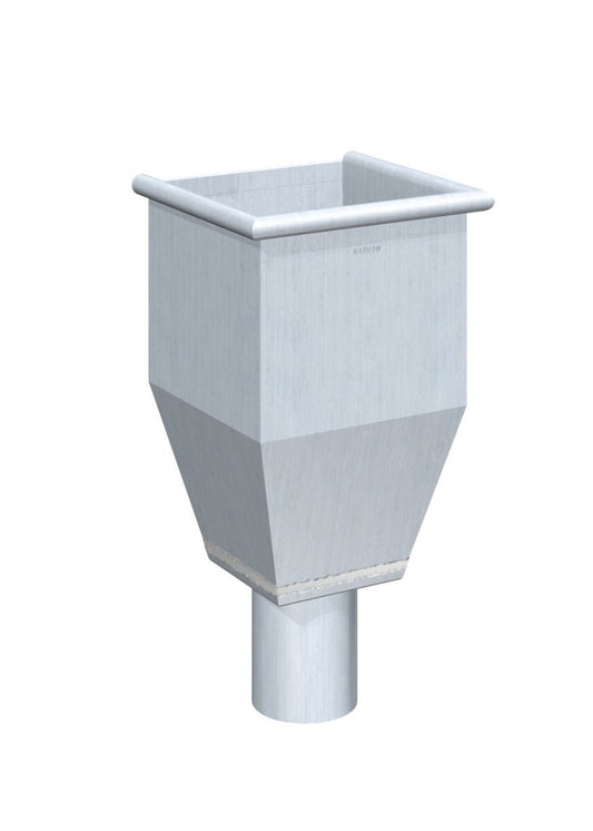 Wasserfangkasten – Titanzink / prePATINA blaugrau / Schiefergrau – Rheinzink