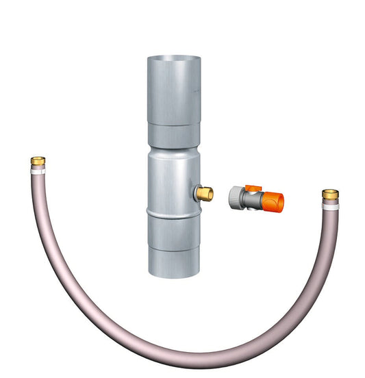 Wassersammler mit Schlauchanschluss-Set - Titanzink / blaugrau / Schiefergrau - Rheinzink