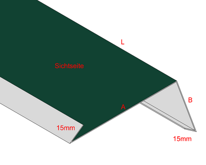 Traufblech mit Umschlag Aluminium farbig