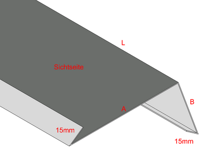Traufblech mit Umschlag Aluminium farbig