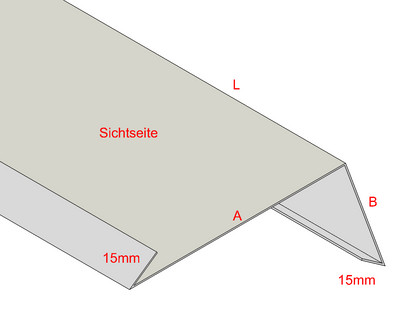 Traufblech mit Umschlag Aluminium farbig