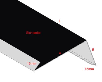 Traufblech mit Umschlag Aluminium farbig