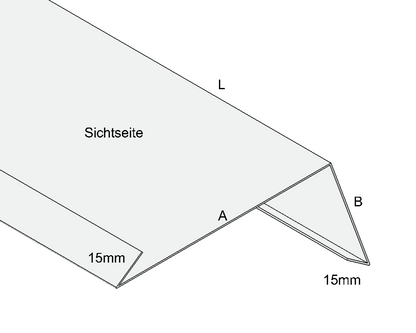 Traufblech mit Umschlag Titanzink / prePatina blaugrau / Schiefergrau