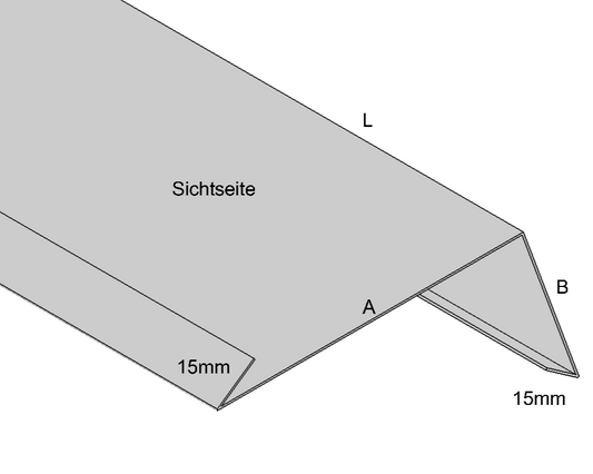Traufblech mit Umschlag Aluminium farbig