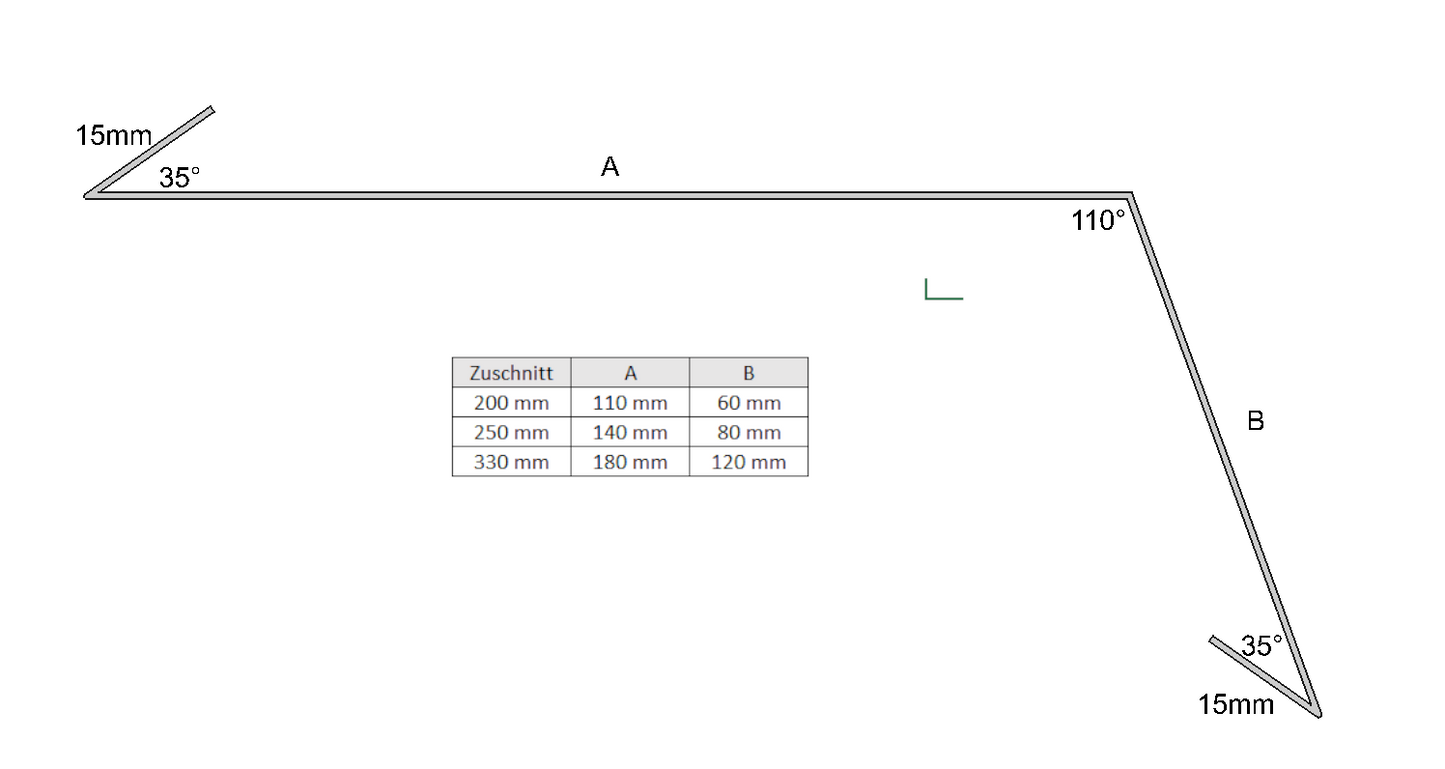 Traufblech mit Umschlag Aluminium farbig
