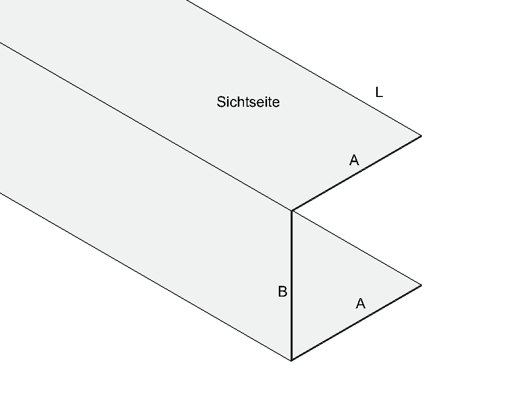 C-Profil/U-Profil Titanzink / prePatina blaugrau / Schiefergrau