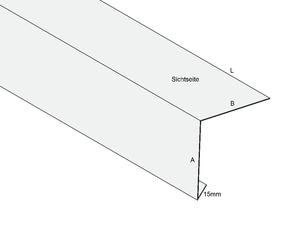 Dachrandprofil Titanzink / prePatina blaugrau / Schiefergrau
