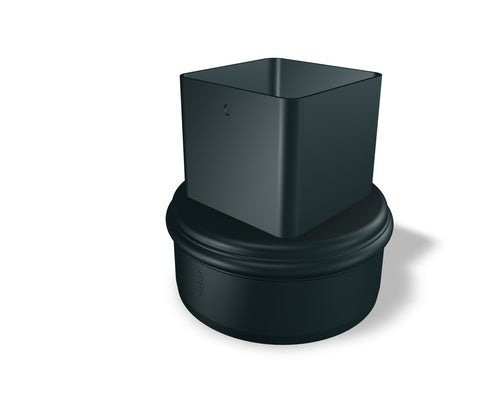 Quadratrohrmuffe 80 mm Aluminium Anthrazit – PREFA Dachentwässerung
